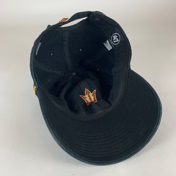 Arizona State Sun Devils NCAA Black 47 Brand Clean Up Relaxed Fit Strapback Hat - Picture 4 of 6